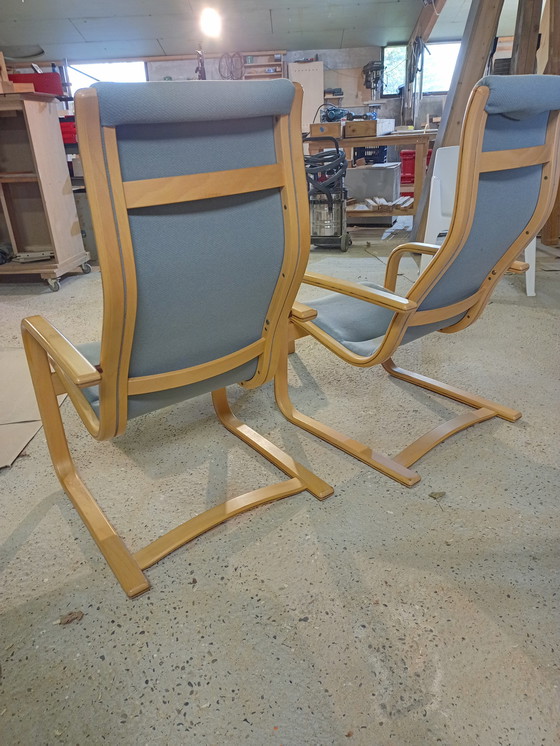 Image 1 of 2x Svedese Lamello fauteuils met voetenbank.