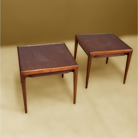 Image 1 of Paar vintage mahonie salontafels van Osvaldo Borsani voor Atelier Borsani Varedo, 1960