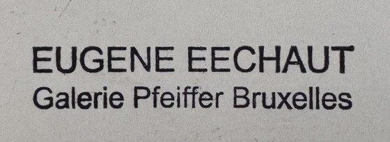 Image 1 of Eugene Eechaut 2 prachtige abstracte geometrische tekeningen / Galerie Pfeiffer Brussel 1973