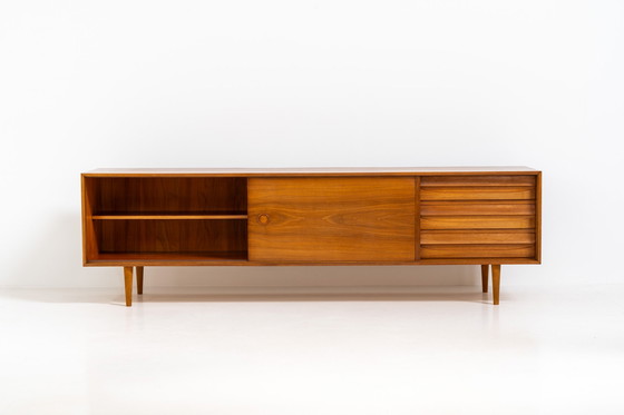 Image 1 of Teakhouten laag dressoir uit de Platon-serie van Lothar Wegner (Duitsland, jaren 1960).