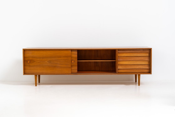 Image 1 of Teakhouten laag dressoir uit de Platon-serie van Lothar Wegner (Duitsland, jaren 1960).