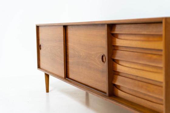 Image 1 of Teakhouten laag dressoir uit de Platon-serie van Lothar Wegner (Duitsland, jaren 1960).