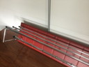 Vintage kapstok chroom skai leer