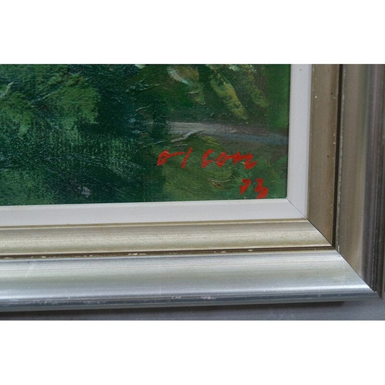 Image 1 of Olieverf op modern vintage bord door Ove Olson, Frankrijk 1973