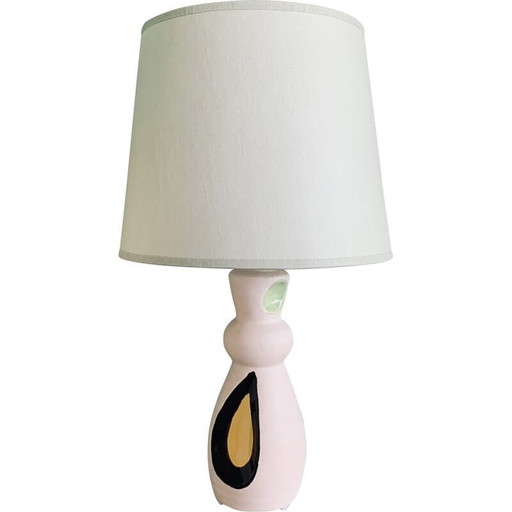 Vintage wit keramiek bedlampje, 1950