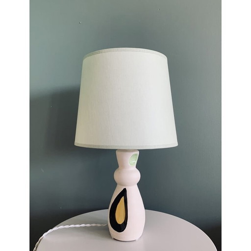 Vintage wit keramiek bedlampje, 1950