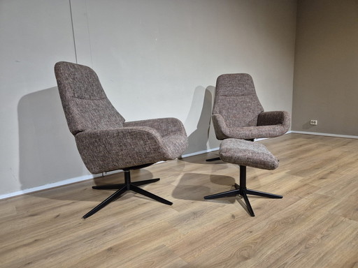 2X Montel Vision Relaxfauteuils - Hocker - Stof - Design