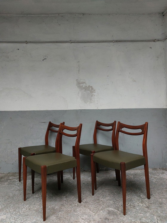 Image 1 of Set van 4 Scandinavische eetkamerstoelen mid-century