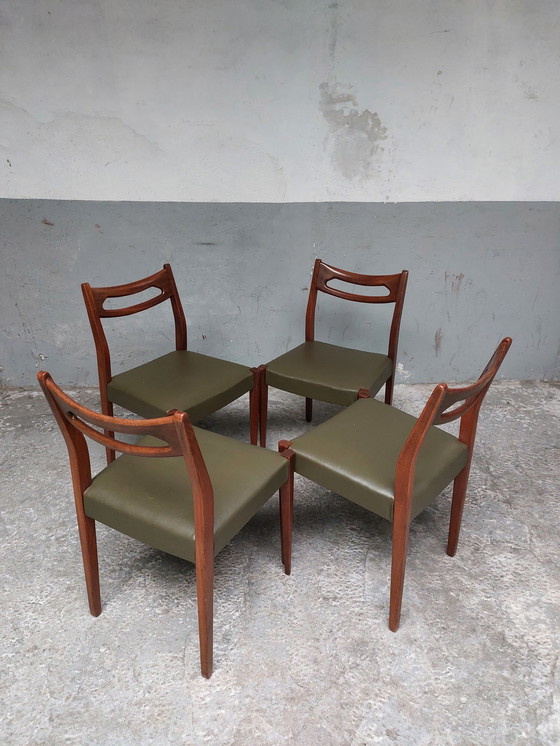 Image 1 of Set van 4 Scandinavische eetkamerstoelen mid-century