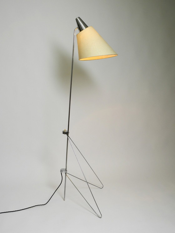 Image 1 of Prachtige originele 1960S metalen verchroomde vloerlamp door Josef Hurka voor Napako Czech