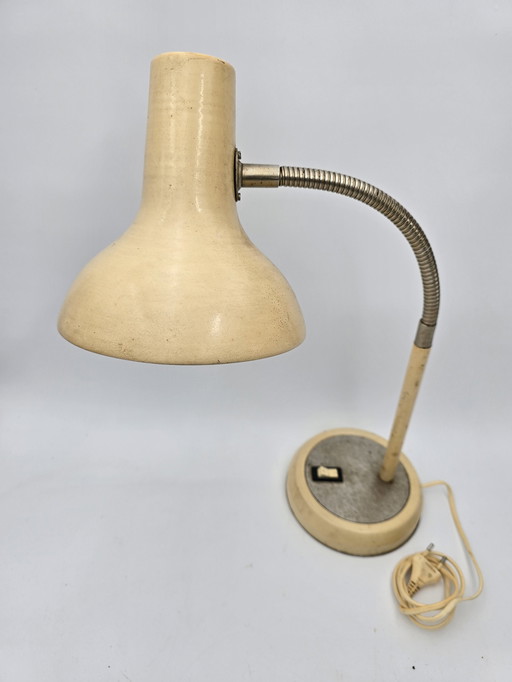 60'S Beige Zwanenhals Industriële Lamp