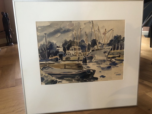 Peter de Rijcke Aquarel haven