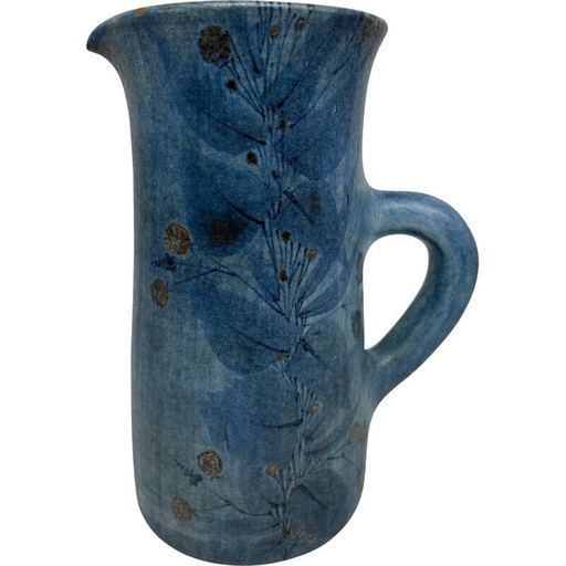 Vintage kruik met florale decoratie van Dominique Baudart voor Vallauris, 1950