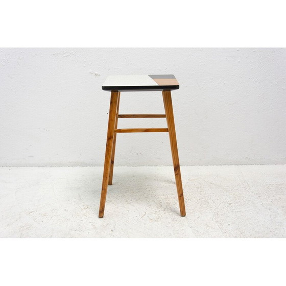 Image 1 of Vintage plantenstandaard in formica en vurenhout, jaren 1960