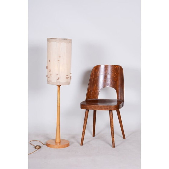 Image 1 of Vintage beukenhouten vloerlamp, Tsjecho-Slowakije 1950