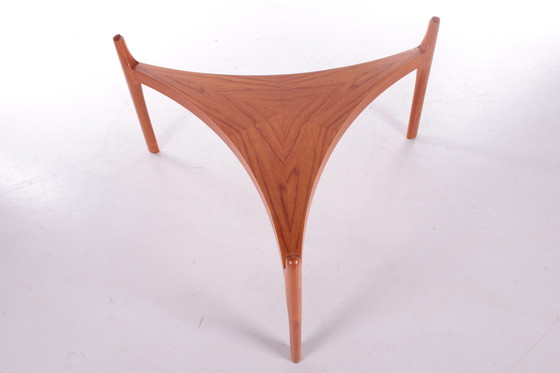 Image 1 of Sven Ellekaer Deense teak Salontafel met Dik glazenplaat voor Christiaan Linneberg, 1960s