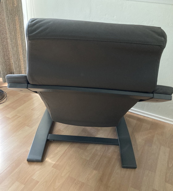 Image 1 of Roche Bobois Royal Fauteuil Leer Samoa Taupe