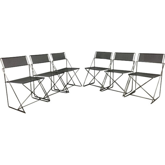 Image 1 of Set van 6 vintage X-Line stoelen van Niels Jorgen voor Magis, Italië 1980