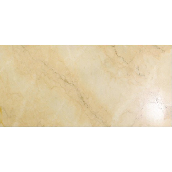 Image 1 of Vintage salontafel met gebogen poten en marmeren blad