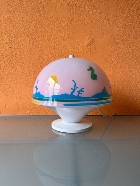 Image 1 of Zeldzame Sil Lux Vintage Mushroom Kinderlamp Italiaans Design