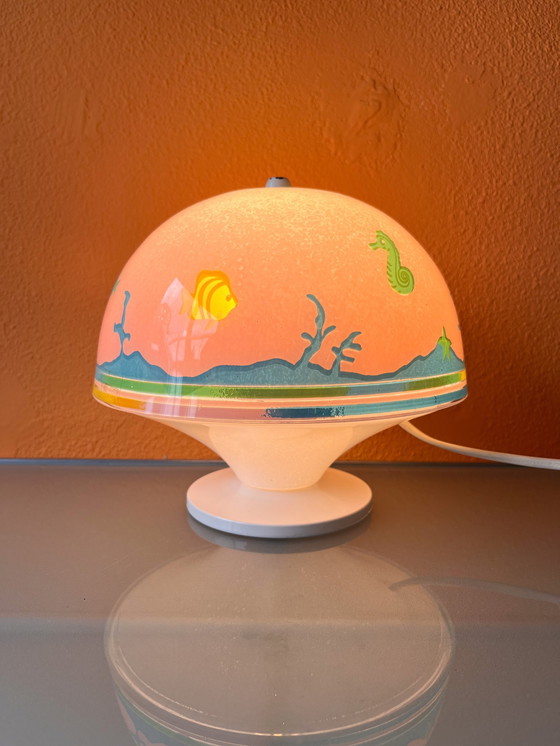 Image 1 of Zeldzame Sil Lux Vintage Mushroom Kinderlamp Italiaans Design