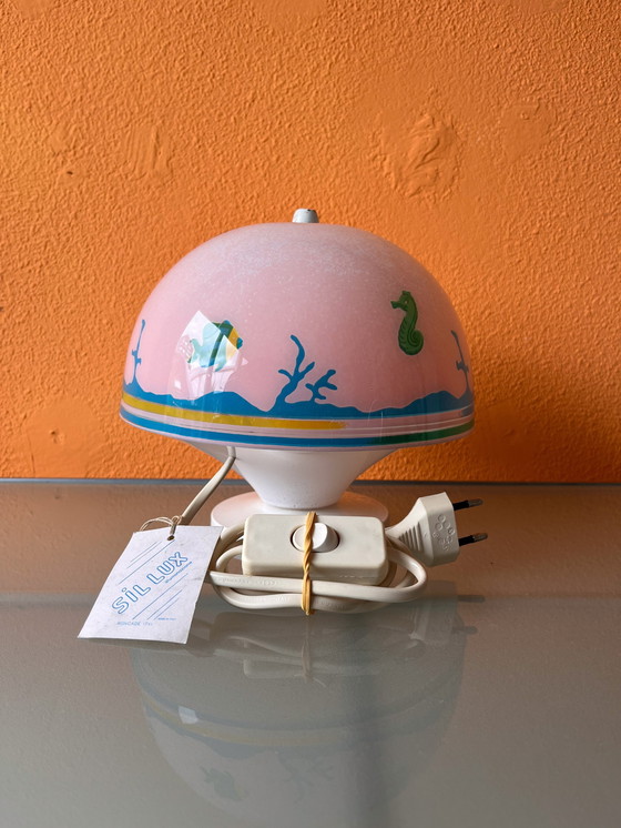 Image 1 of Zeldzame Sil Lux Vintage Mushroom Kinderlamp Italiaans Design