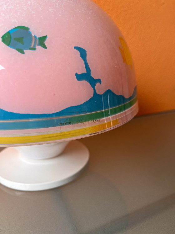 Image 1 of Zeldzame Sil Lux Vintage Mushroom Kinderlamp Italiaans Design