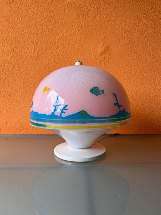 Image 1 of Zeldzame Sil Lux Vintage Mushroom Kinderlamp Italiaans Design