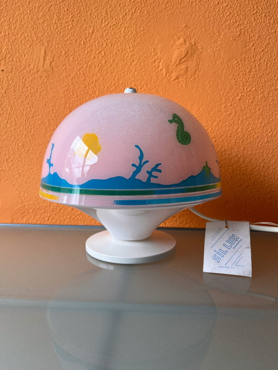 Image 1 of Zeldzame Sil Lux Vintage Mushroom Kinderlamp Italiaans Design