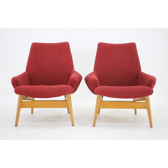 Image 1 of Paar vintage lounge stoelen van Miroslav Navratil, Tsjecho-Slowakije 1960