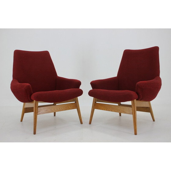 Image 1 of Paar vintage lounge stoelen van Miroslav Navratil, Tsjecho-Slowakije 1960