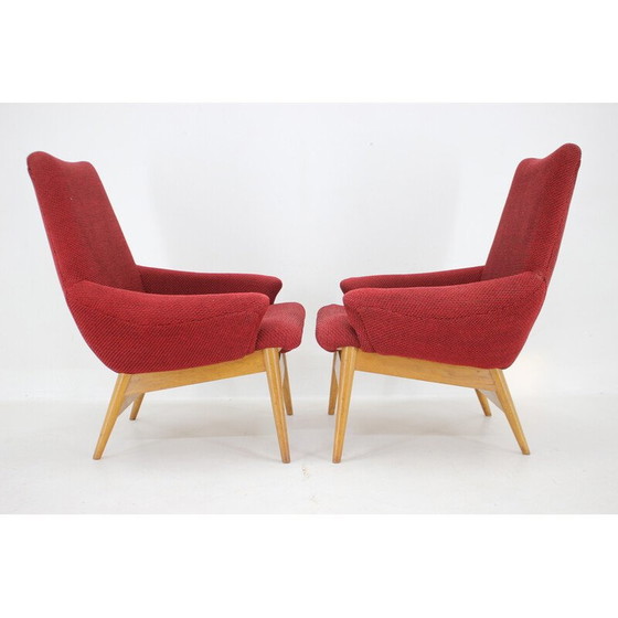 Image 1 of Paar vintage lounge stoelen van Miroslav Navratil, Tsjecho-Slowakije 1960