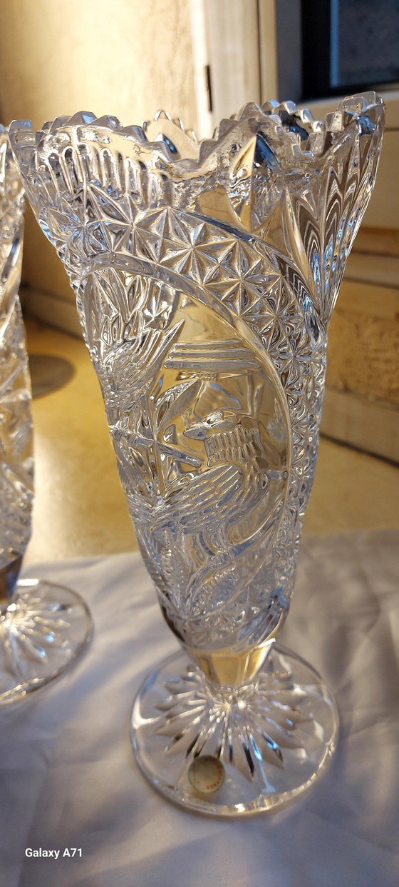 Image 1 of Paar geslepen loden kristallen ijsbekers