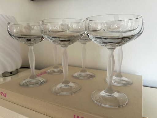 6x Vintage Champagne Coupes/Glazen Spiegelau Vesta