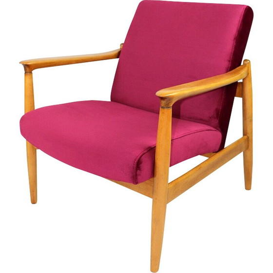 Image 1 of Vintage Burgundy Gfm-064 fluwelen fauteuil van Edmund Homa, 1970