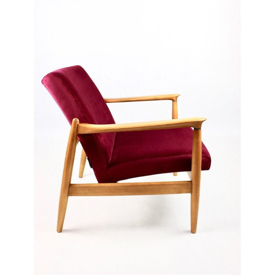 Image 1 of Vintage Burgundy Gfm-064 fluwelen fauteuil van Edmund Homa, 1970