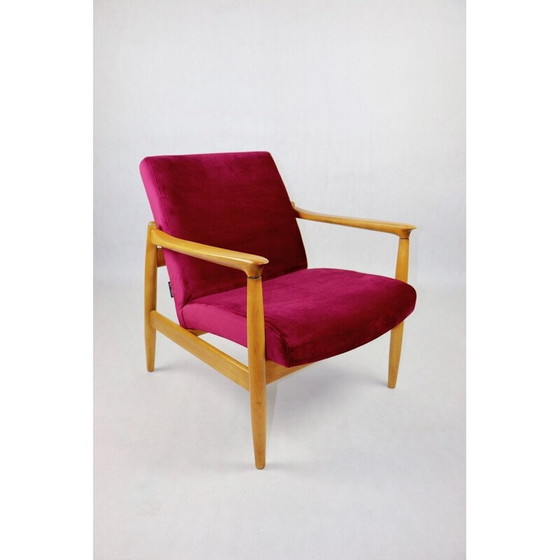 Image 1 of Vintage Burgundy Gfm-064 fluwelen fauteuil van Edmund Homa, 1970