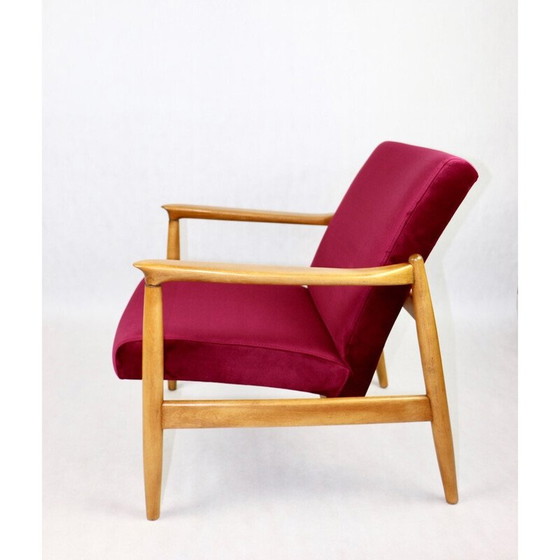 Image 1 of Vintage Burgundy Gfm-064 fluwelen fauteuil van Edmund Homa, 1970