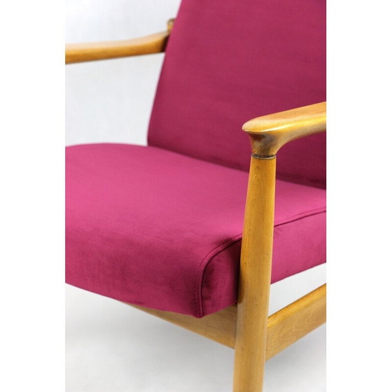 Image 1 of Vintage Burgundy Gfm-064 fluwelen fauteuil van Edmund Homa, 1970