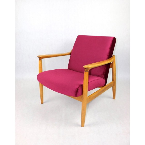 Image 1 of Vintage Burgundy Gfm-064 fluwelen fauteuil van Edmund Homa, 1970