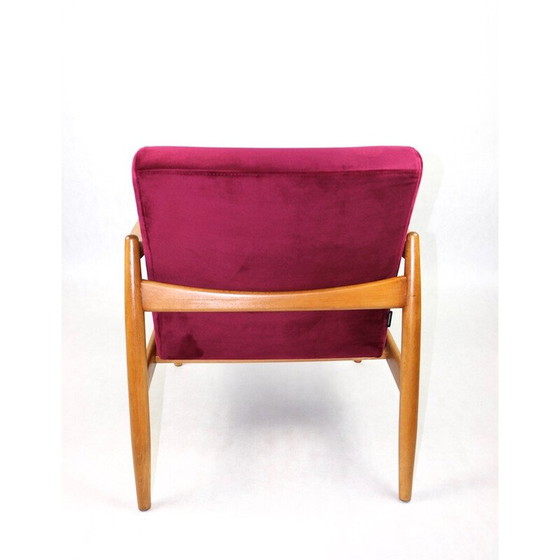 Image 1 of Vintage Burgundy Gfm-064 fluwelen fauteuil van Edmund Homa, 1970