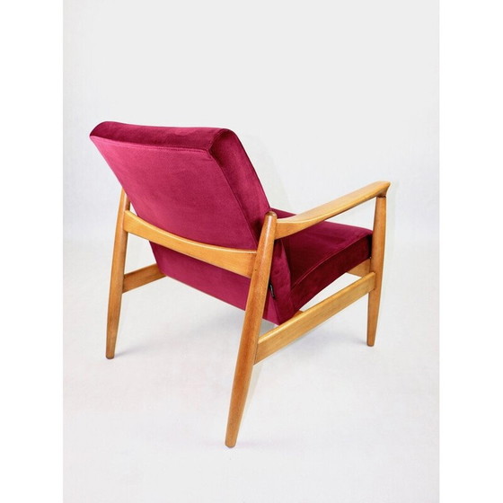 Image 1 of Vintage Burgundy Gfm-064 fluwelen fauteuil van Edmund Homa, 1970