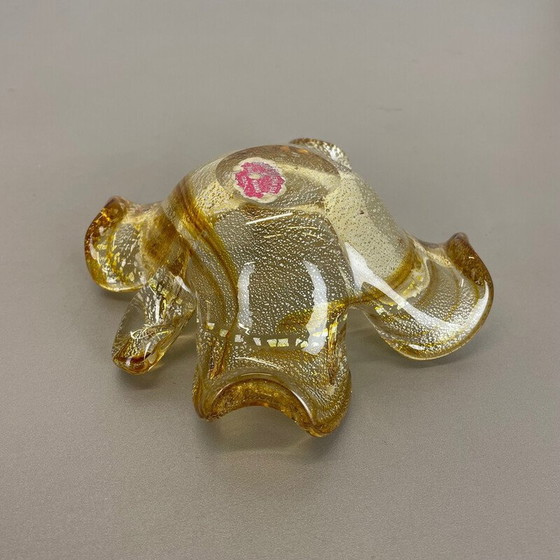 Image 1 of Vintage glazen schaal asbak in Murano goud glas van Barovier en Toso, Italië 1970