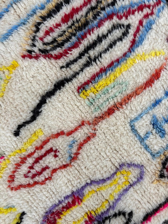 Image 1 of Kleurrijk Marokkaans Beni Ourain Wollen Vloerkleed 200x290 cm