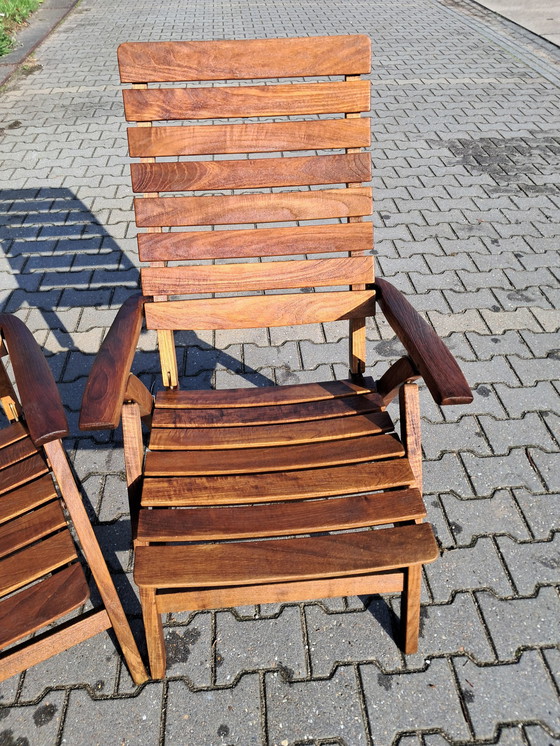 Image 1 of 4 Gloster Teak Folding Chairs