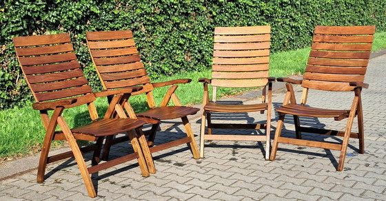 Image 1 of 4 Gloster Teak Folding Chairs