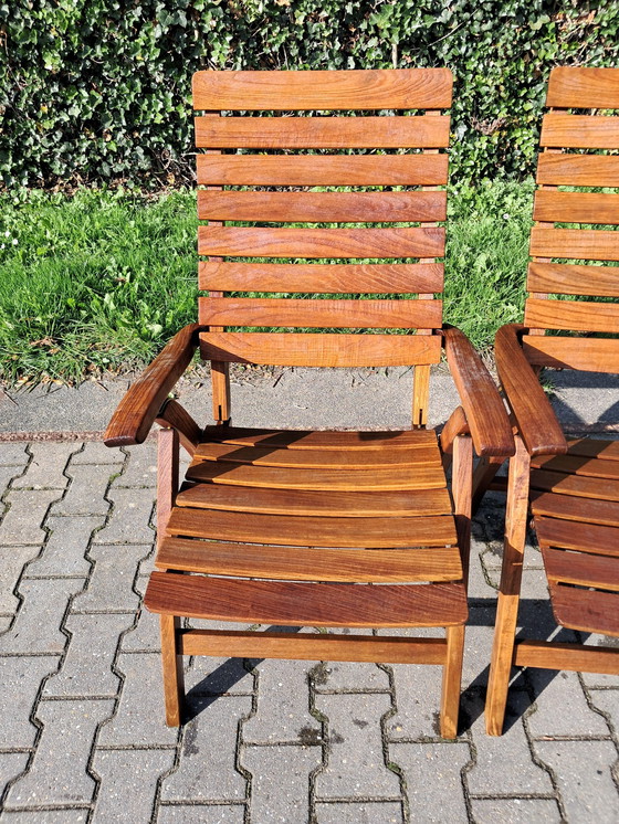 Image 1 of 4 Gloster Teak Folding Chairs