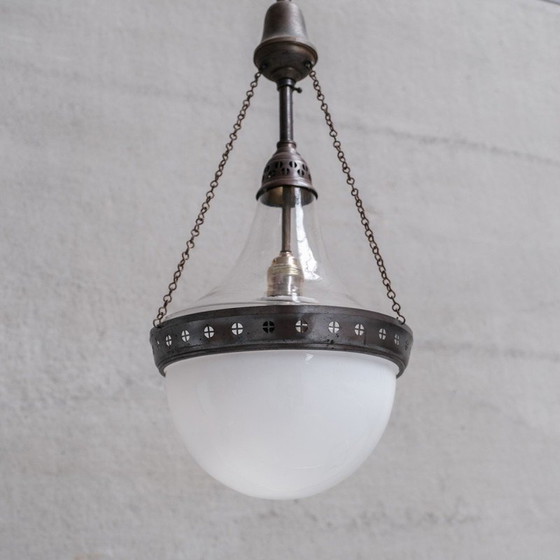 Image 1 of Vintage tweekleurige hanglamp, Frankrijk 1910