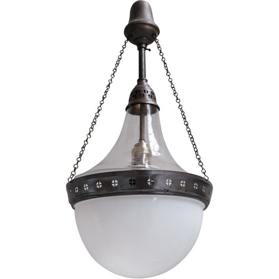 Image 1 of Vintage tweekleurige hanglamp, Frankrijk 1910