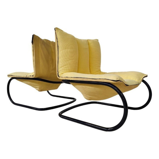 Image 1 of Paar vintage stoffen fauteuils, Italië 1970